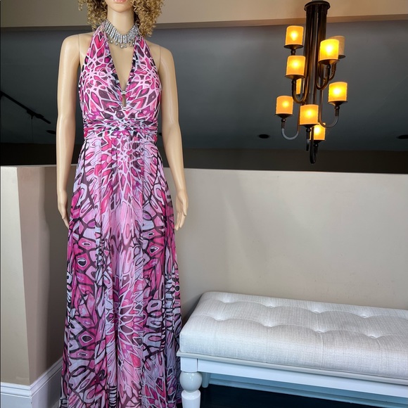 White House Black Market Dresses & Skirts - White House Black Market Fuchsia Halter Maxi Dress